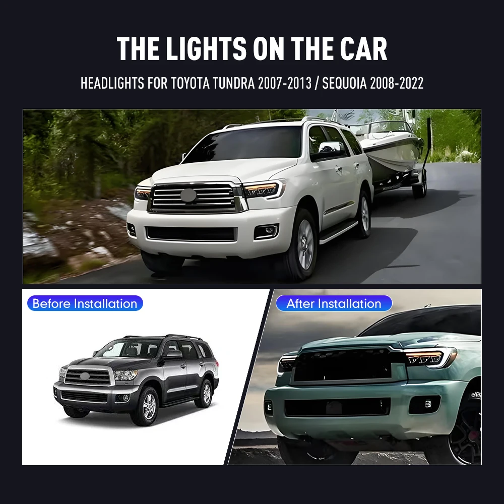 Running Headlamp - Автомобильные фары для Toyota Sequoia 2008-2022,